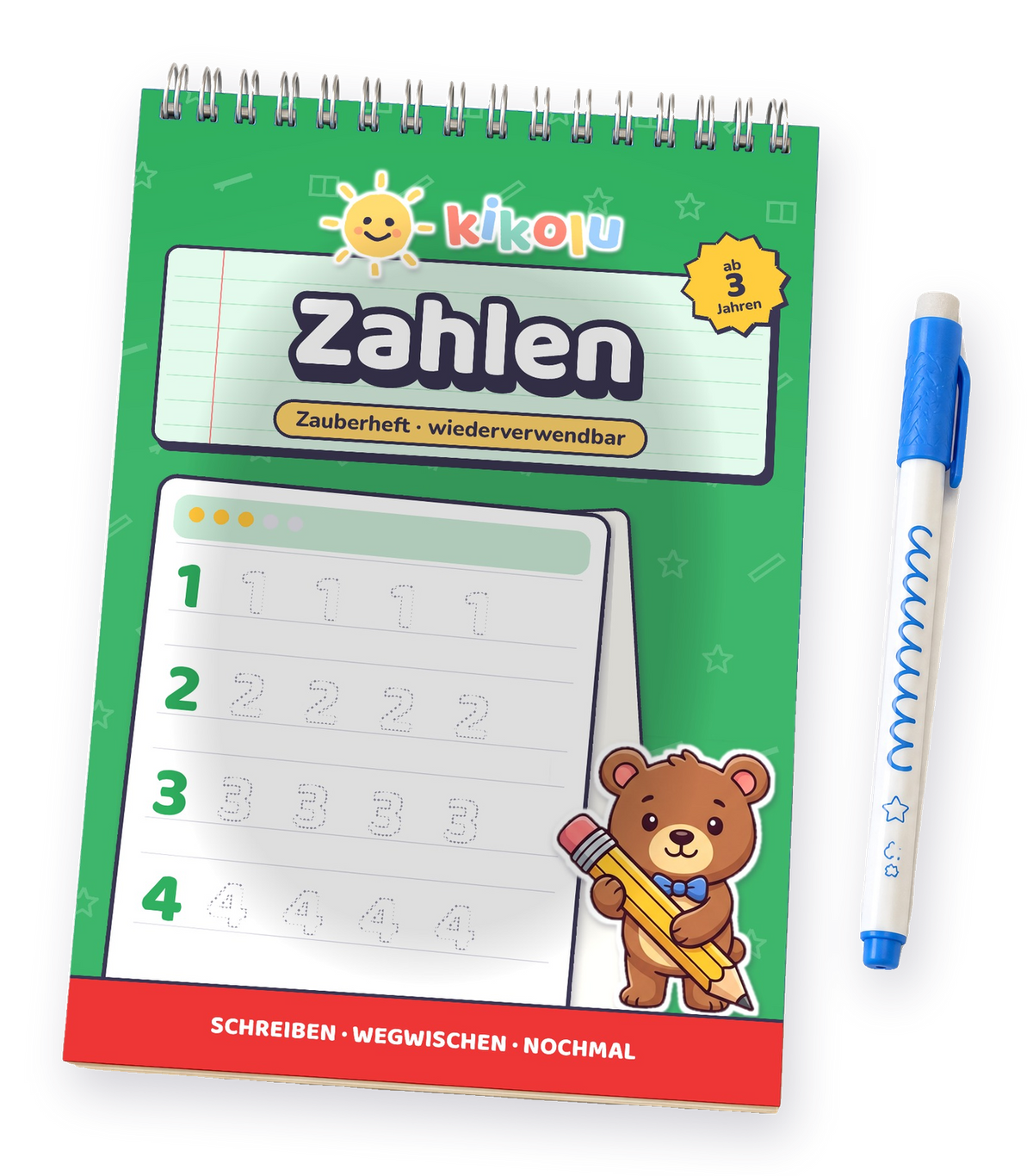 kikolu Zauberheft Zahlen mit Zauberstift